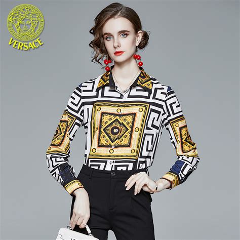 fake versace blouse|versace long sleeve shirts women's.